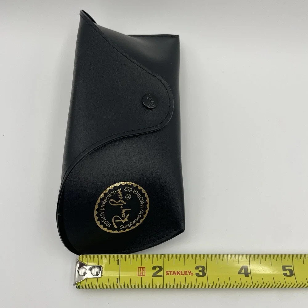 Ray Ban Black Faux Leather Sunglasses Eyeglass Glasses Case & Cleaning Rag Cloth